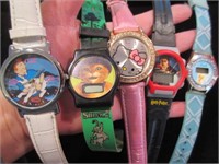 5 various watches (harry potter -hello kitty -etc)