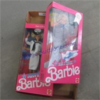 Navy, Air Force Barbies in boxes