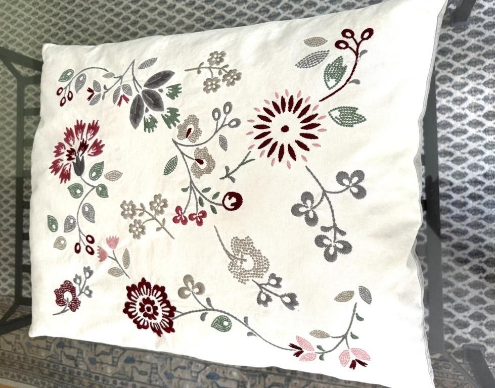 IKEA Floral Embroidered Decorative Pillow/Cushion