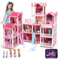 WFF8038  16-Rooms Dollhouse with Furniture, 3 Doll