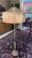 Early Electric Floor Lamp w/ Original Cloth Shade