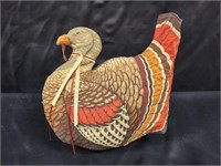 VINTAGE HANDMADE CLOTH STUFFED FABRIC TURKEY ...