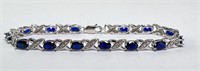 Sterling (Sun) 8.40 Ct Sapphire/Diamond Bracelet