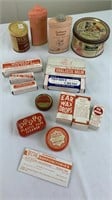 Assorted tins / medicinal boxes