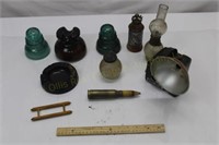 Insulators, Oil Lamps, Ashtray and More