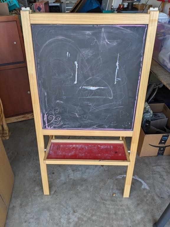 Dry Eraser & Chalk Board Easel Combo (some stains)