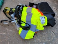 Lot of Safety Glasses, Safety Vests & Back Support