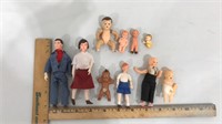 Several small dolls of many sizes, some are