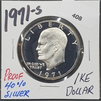 1971-S Proof 40% Silver Ike $1 Dollar