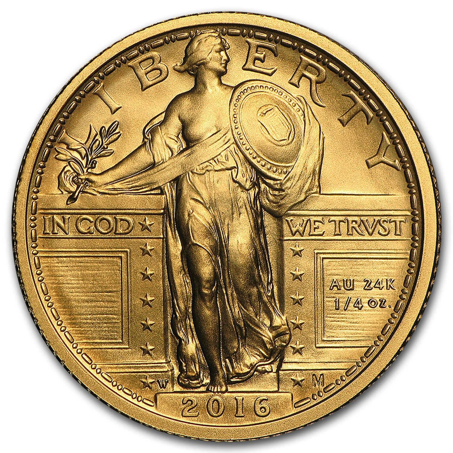 1/4 Ounce .9999 Fine Gold 2016-W Quarter