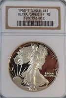 1988 S EAGLE ULTRA CAMEO $1 NGC PF 70 ULTRA CAMEO