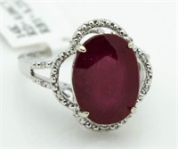 14kt Gold Oval 8.30 ct Ruby & Diamond Ring