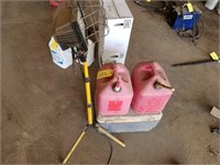 2-gas containers, shop light, cooler