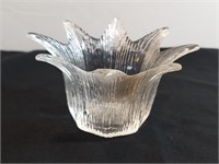 Clear Vintage Lotus Votive Candle Holder.