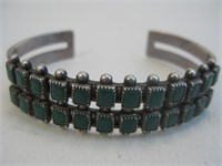 Zuni SS & Turquoise Bracelet - Hallmarked