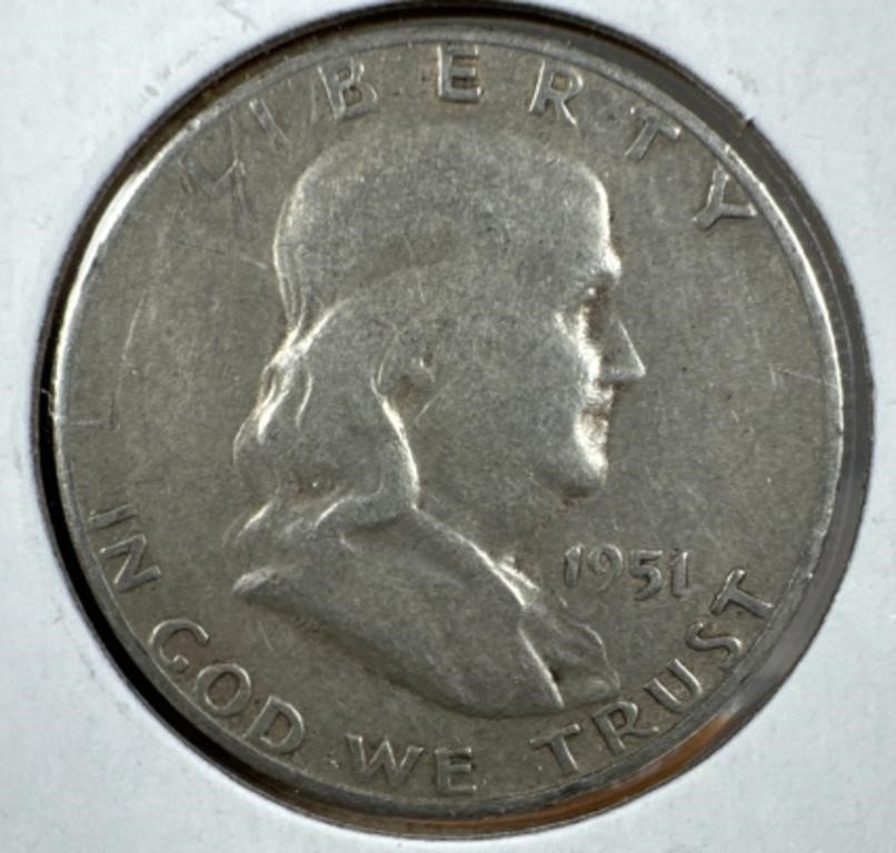 1951-S Silver Franklin Half-Dollar