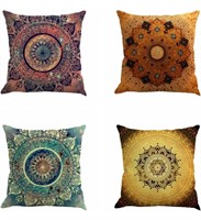 Jartinle Set of 4 Retro Floral Mandala Compass