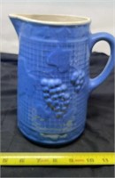 Blue Stoneware grape Lattice pitcher