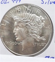 Peace Dollar  1 Troy Ounce  .999 Silver