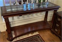 Heighman Console Table with Beveled Glass Top