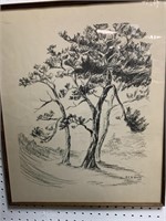 SAMUEL F.B. MORSE FRAMED SKETCH - C 1953 -