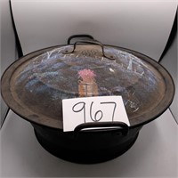 Hand Painted Large Metal Cook Pot