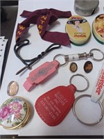 Lot to Include Key Chains, Button Pin Adv. , C