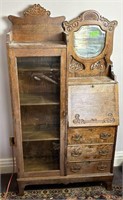 Oak secretary 36x13x70