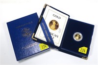 1988 $5 Gold Eagle Proof, 91.6 Gold, one-tenth