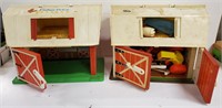 Pair of vintage Fisher-Price barn toys with