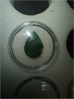 Cut & Faceted Brazilian Emerald, Pear cut, 8.75 ct