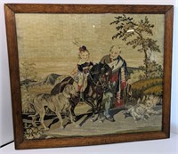 Child on Pony Large Framed Needlepoint