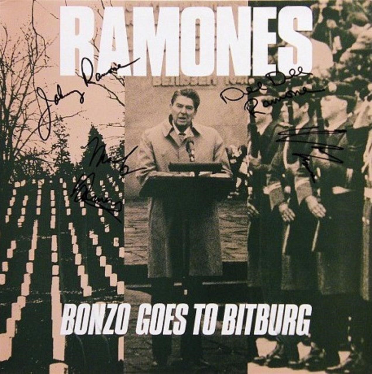 Ramones signed "Bonzo Goes To Bitburg" album