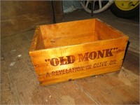 "Old Monk" Olive Oil Wood Box