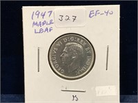 1947ML Canadian Silver 25 Cent Piece  EF40