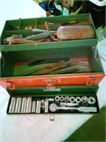 Toolbox with miscellaneous tools and half inch