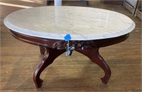 Antique Mahogany Marble-top Coffee Table