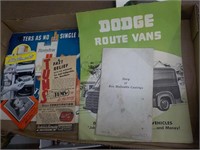 Early paper advertising Tums, Dodge van and more