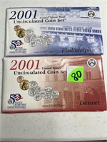 (3) Total 2001 Uncirculated Mint Sets