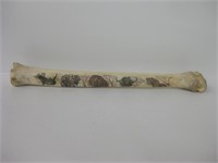 27.5" Long Bone Carved w/ 5 African Animals