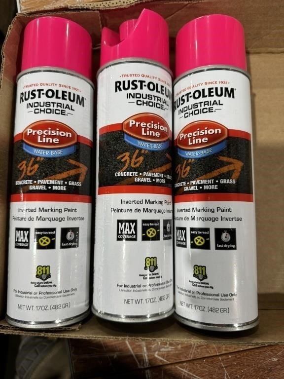 (3) Cans of  Precision Marking Pink Paint