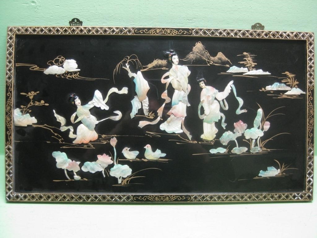 35.5 X 19.5 Japanese Mother Of Pearl Panel