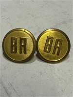 RAILROAD Burlington Route Conductor brass buttons