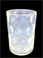 Blown Glass Inverted Coin Dot Opalescent Tumbler