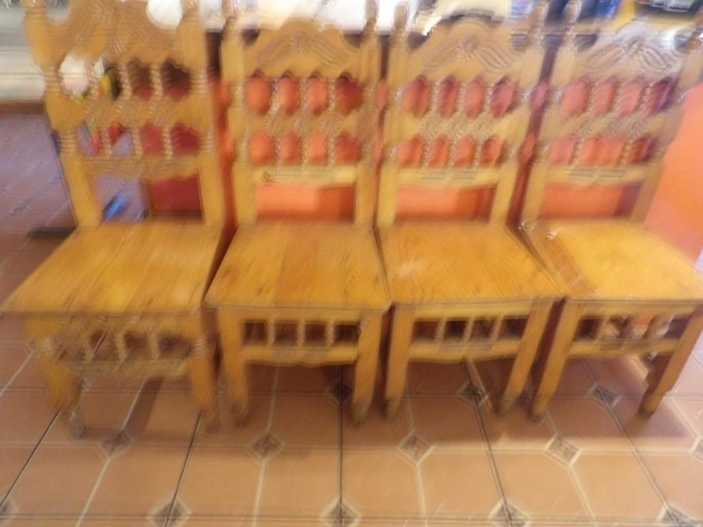 Bid X 4 : Nice Restaurant Chairs Solid Wood Tall B