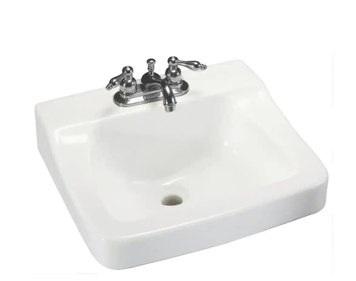 Glacier Bay Aragon Wall-Mount Bathroom Sink in Whi