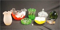 Quantity of various art glass table wares