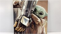 Star Wars baby Yoda in pouch picture canvas