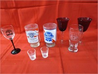 Beer glasses & barware lot.