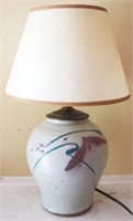 Vintage Pottery Lamp - 15" tall